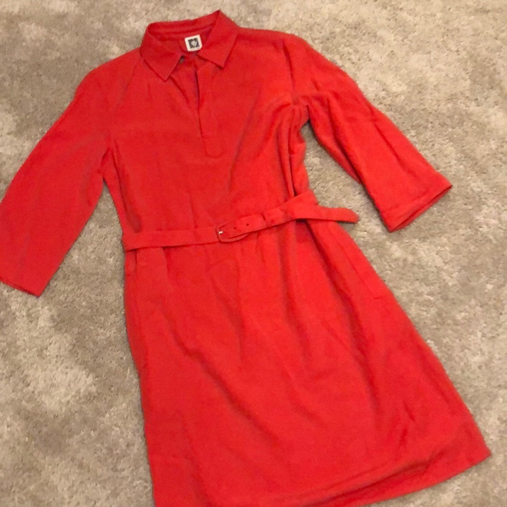 Anne Klein tangerine collared dress